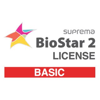 SUPREMA, BioStar 2 Basic license, IP Fingerprint and RFID reader control software, Web Browser based programming, 20 Doors, No Cloud or Lift, Time & Attendance option, expandable
