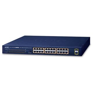 PLANET, 24 Port PoE Switch, 2 port Gigabit SFP, Unmanaged Gigabit Ethernet 802.3af/at, 10/100/1000Mbps, 240W PoE budget