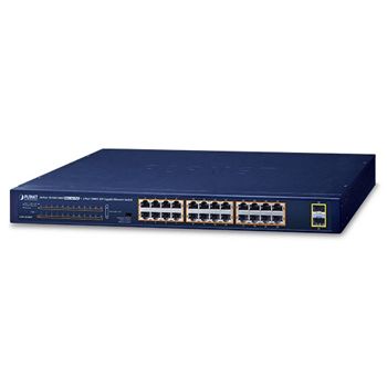 PLANET, 24 Port PoE Switch, 2 port Gigabit SFP, Unmanaged Gigabit Ethernet 802.3af/at, 10/100/1000Mbps, 240W PoE budget