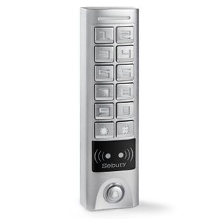 SEBURY, Keypad/Reader, Up to 2000 users, Standalone or 26 Bit Wiegand output, Door and Bell relay outputs, HID compatible, Metal, Vandal resistant,IP65,Backlit keys,Keypad FC=1-15,12-24V DC