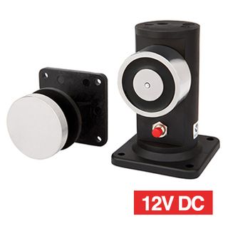 LOX, Electromagnetic door holder, Floor mount, With release button, 25kg holding force, 12V DC, 160mA