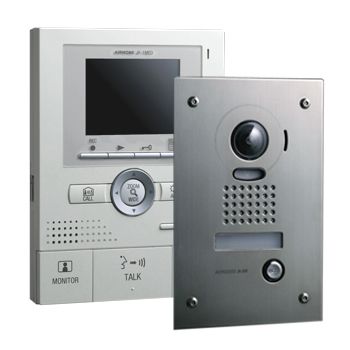 AIPHONE, JK Series, Video intercom kit, Colour, Hands free, With video memory, Includes 1 x JK1MED master station, 1 x JKDVF flush mount vandal resistant door station and 1 x power supply