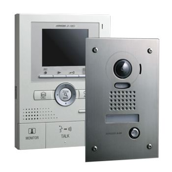 AIPHONE, JK Series, Video intercom kit, Colour, Hands free, With video memory, Includes 1 x JK1MED master station, 1 x JKDVF flush mount vandal resistant door station and 1 x power supply