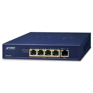 PLANET, Poe Extender/Splitter, Extends Ethernet network distance by 100m, 1x POE In /4x POE Out (10/100/1000), up to 25 watts per port, powered by minimum 60W POE injector.
