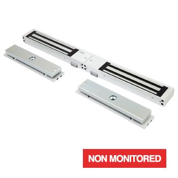 LOX, Electromagnetic lock, Double door, Surface mount, Non-Monitored, 280kg (x2) holding force, 4 hour fire rated, Medium size, 477(L) x 48(H) x 25(D)mm, 12VDC/24VDC, 500/250mA (x2)