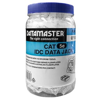 DATAMASTER, 'Clipsal' Keystone Jack, 8P Punchdown style, Cat5E (T568A/B), suits Clipsal plates, JAR OF 20