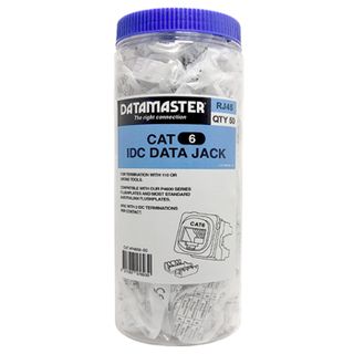 DATAMASTER 'Clipsal' Keystone Jack, 8P non-Punchdown key, CAT6 (T568B), suits Clipsal plates, JAR OF 50