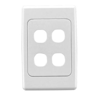 CLIPSAL, 2000 Series, Wall switch plate, Four gang, White