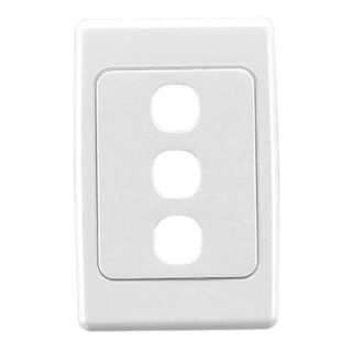 DATAMASTER, 2000 Series, Wall switch plate, Three gang, White