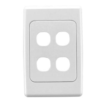 DATAMASTER, 2000 Series, Wall switch plate, Four gang, White