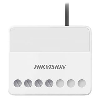 HIKVISION, AX Pro, Wireless Relay module (Wall switch), 433MHz, Two-way, Tri-X wireless technology, Configures from the APP, Tamper, NO/NC relay contact, 100-240V AC powered.