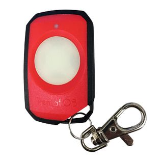 ELSEMA, PentaFOB Transmitter, 1 Channel, Large button, Hand held pendant/keyring, 433 MHz FM signal, Includes 3.3V battery, Red