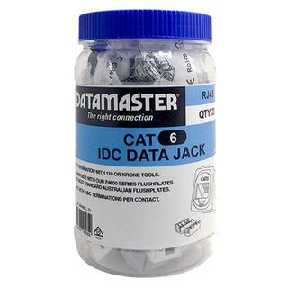 DATAMASTER 'Clipsal' Keystone Jack, 8P non-Punchdown key, CAT6 (T568B), suits Clipsal plates, JAR OF 20