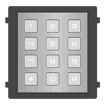 HIKVISION, 8000 Series 2, Modular Stainless Door station keypad, Backlit, RS-485, IP65.