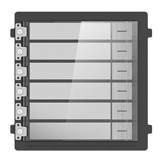 HIKVISION, 8000 Series 2, Modular Stainless Door station Button panel, 6 buttons, Backlit, IP65.