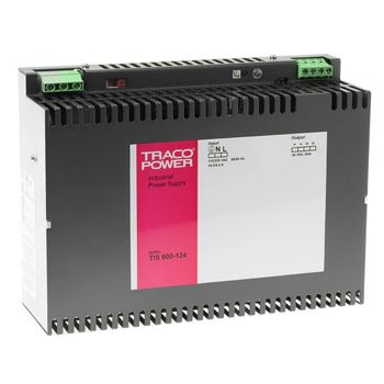 TRACO, 24V DC din rail mount power supply, 24-28V DC, 24amp, 243mm x 83mm x 177.2mm (LxWxD).