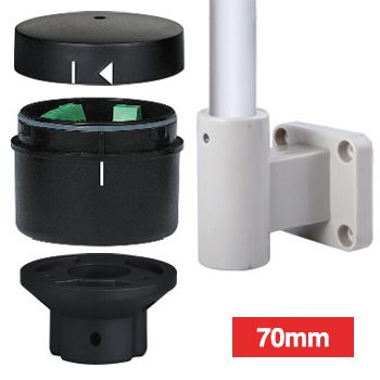 QLIGHT, QT70L Signal tower light base kit, includes Top cover, Base, Pole mount, Pole and LW24 wall mount