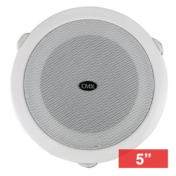 CMX, 5" Quick Fit Dual cone speaker, Ceiling mount, 6W, 5" (125mm), includes white metal grille, Spring-clamp mounting, 100V line (Taps at 3, 6W)