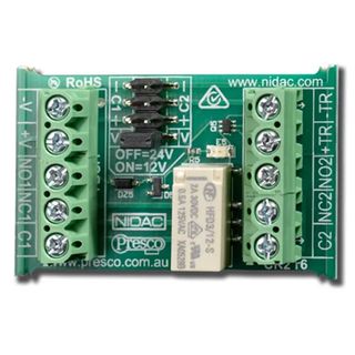 NIDAC (Forge), Control relay, Selectable 12 or 24VDC, double pole-double throw