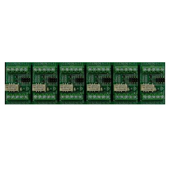 NIDAC (Forge), Control relay, Selectable 12 or 24VDC, Strip of 6, double pole-double throw.