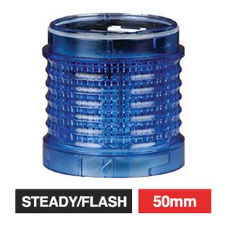 QLIGHT, QT Series, Modular light tower, BLUE, Steady/Flashing module, 50mm high, 50mm, IP65, 12V DC