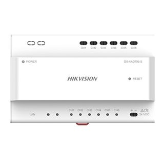 HIKVISION, Intercom, Gen 2, 2-Wire Distribution module, RJ45, 6x indicators, Din rail, incl 24V DC PSU