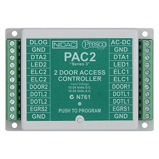 NIDAC (Presco), Twin Decoder (400 Users), Up to 10 encoders can be connected to one decoder input, 2x 5 amp relay contacts, 4 units can be connected to one DataLogger,