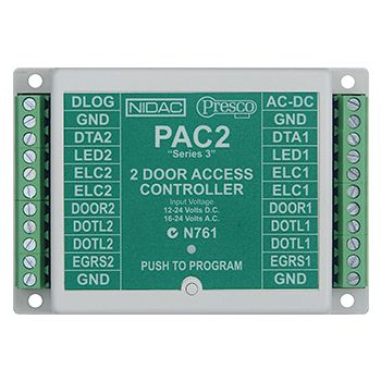 NIDAC (Presco), Twin Decoder (400 Users), Up to 10 encoders can be connected to one decoder input, 2x 5 amp relay contacts, 4 units can be connected to one DataLogger,