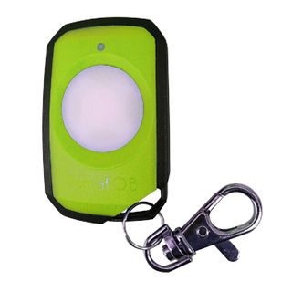 ELSEMA, PentaFOB Transmitter, 1 Channel, Large button, Hand held pendant/keyring, 433 MHz FM signal, Includes 3.3V battery, Lime green.