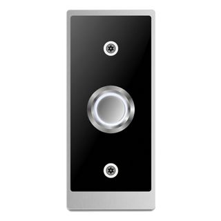 SEBURY, Exit Switch plate, Stainless steel, Architrave , Black finish, With stainless steel illuminated push button, White LED, N/O and N/C contacts