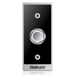 SEBURY, Exit Switch plate, Stainless steel, Architrave , Black finish, With stainless steel illuminated push button, White LED, N/O and N/C contacts