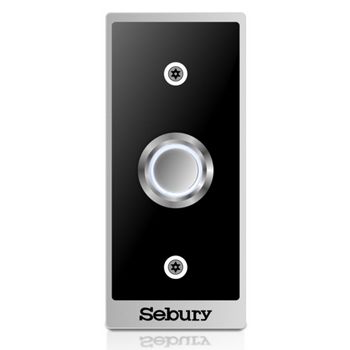 SEBURY, Exit Switch plate, Stainless steel, Architrave , Black finish, With stainless steel illuminated push button, White LED, N/O and N/C contacts