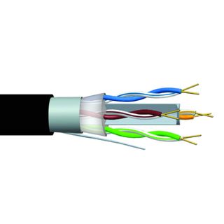 CABLE, Cat6 Underground, 4 pair 8 x 1/0.56 jelly filled UTP, UV rated sheath, 305m box, black.