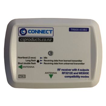 CONNECT, Wireless receiver, Suits Solution 6000, Allows integration of compatible wireless devices, 433MHz 4 x relays, 12V DC, ***not compatible with the RFKF-FB.