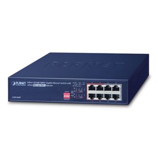 PLANET, 8 Port Gigabit desktop switch, 4x POE+ gigabit ports, 30w per port, 220mm x 150mm x 43mm (W x D x H), 240v.