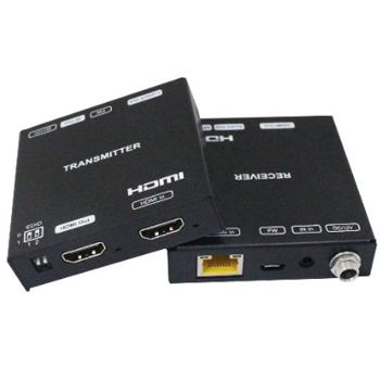 XTENDR, HDMI Extender with Audio extraction, 4K@60Hz (70m), 4K@30Hz (90m), POC to receiver, 90m over single Cat5e/6, Built-in IR, 3D, HDMI 2.0, HDCP 2.2, EDID copy