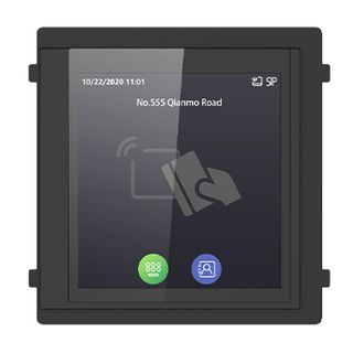 HIKVISION, 8000 Series 2, Modular Door station multi purpose touchscreen, 4" LCD display, 480x480 resolution, keypad/Mifare reader/contact list/custom idle screen, RS-485, IP65, IK08