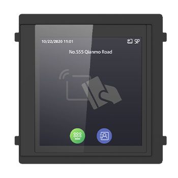 HIKVISION, 8000 Series 2, Modular Door station multi purpose touchscreen, 4" LCD display, 480x480 resolution, keypad/Mifare reader/contact list/custom idle screen, RS-485, IP65, IK08