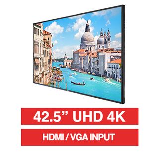 HIKVISION, 43" D-LED 16:9 Colour Monitor (Black), UHD 4K 3840x2160 resolution, 8ms response, 1200:1 contrast ratio, HDMI/VGA, LAN port, RS-232, Built-in speaker, 200x200 VESA mount only