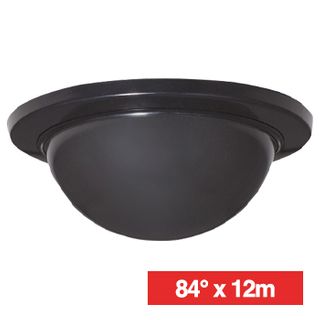 TAKEX, Detector, PIR, Ceiling mount, Black, 84deg wide angle 12 x 12m coverage, 4.9m max mount height, Mirror optics, Adjustable sensitivity, 17 pairs sensitive zones, NO & NC contacts, 9-18V DC, 25mA