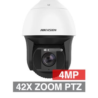 HIKVISION, 4MP IP Outdoor PTZ Dome Camera with Wiper, Auto Tracking, ANPR, DarkFighter, White, WDR, 400m IR, 1/1.8" CMOS, 42x, 6 - 252mm autofocus lens, H.265+, IP67, IK10, 24VAC or High PoE.