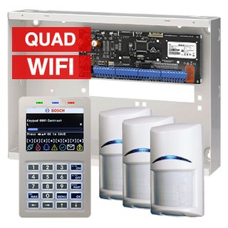 BOSCH, Solution 6000, Alarm kit, Includes CC615PB IP panel, CP737B Wifi Prox LCD keypad, 3x ISC-BPQ2-W12 Quad PIR detectors