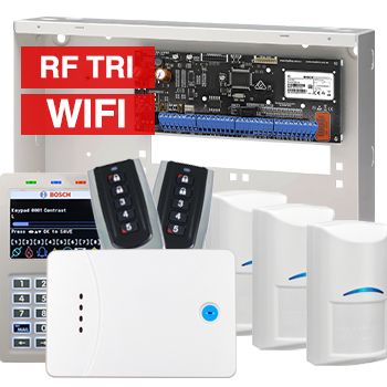 BOSCH, Solution 6000, Alarm kit, Includes CC615PB IP panel, CP737B Wifi Prox LCD keypad, 3x RFDL-11 wireless PIR detectors, 1x RF120 LAN receiver, 2x RF110 transmitters