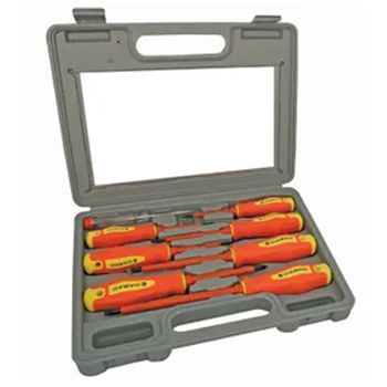 CABAC, Screwdriver set, 8 piece with cary case, Includes 1 x tester, 3 x phillips and 4 x slotted screwdrivers, 1000V insulated