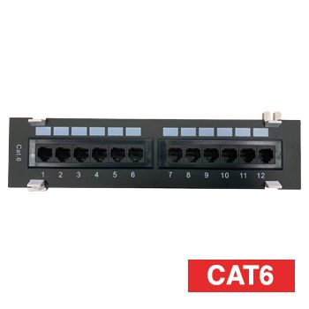XTENDR, Wall Mountable Patch panel, 12 port, Cat6, 568A and B wiring