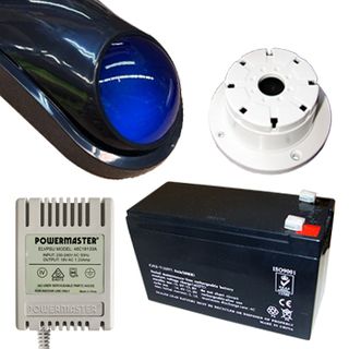 NETDIGITAL, Alarm accessory bundle, includes Slimline Style BLACK Cover, Siren/Horn, Strobe & Tamper switch (WP06), 12V 7AH Battery, 18V AC 1.33A plug pack, Top Hat screamer