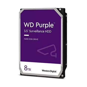 WESTERN DIGITAL, WD Purple Surveillance Edition (24/7) hard drive (HDD), 8000Gb (8TB), 64MB Cache, 5400RPM, 3.5" form factor, SATA 6 Gb/s interface