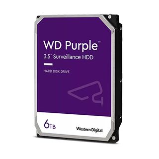 WESTERN DIGITAL, WD Purple Surveillance Edition (24/7) hard drive (HDD), 6000Gb (6TB), 64MB Cache, 5400RPM, 3.5" form factor, SATA 6 Gb/s interface