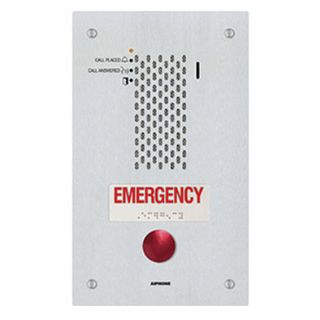 AIPHONE, IX Series, IP Direct Audio emergency button (no standard call button), Flush mount, Stainless steel, PoE 802.3af, Contact input, Relay output