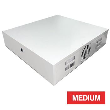 NETDIGITAL, NVR enclosure, Medium, External: 510(W) x 540(D) x 124(H)mm, Internal: 470(W) x 525(D) x 114(H)mm, Powder coated steel, Vented on both sides